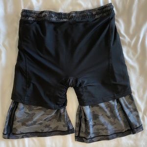 Lululemon Pace Breaker 9" Lined Black Camo Variegated Mesh Small